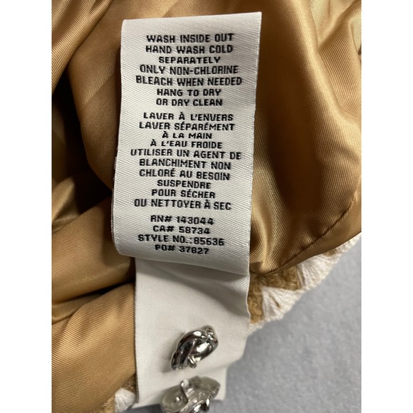 Bagatelle Collection Tan Boucle Whipstitch Jacket Silver Knot Buttons 85636 XS - Picture 5 of 10